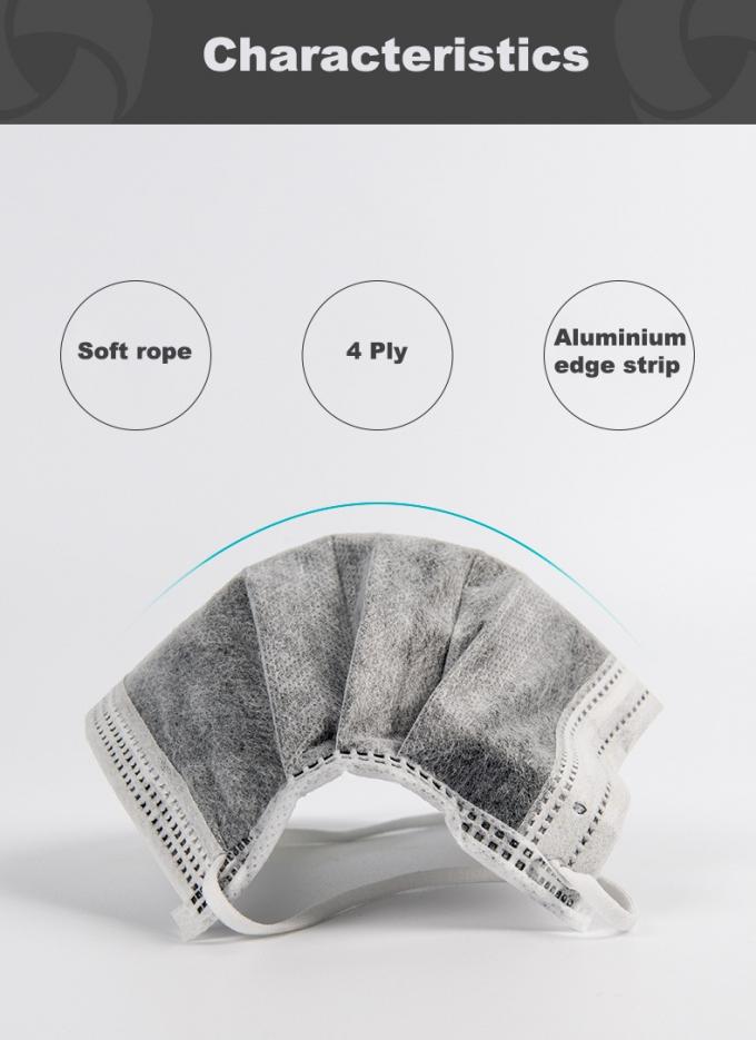 Modna 4-warstwowa włókninowa maska ​​przeciwpyłowa z węglem aktywowanym do jednorazowego użytku