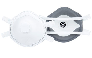 Biała jednorazowa maska ​​respiratora, maska ​​przeciwpyłowa FFP2V do zastosowań przemysłowych